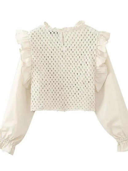 Apricot Floral Crochet Top