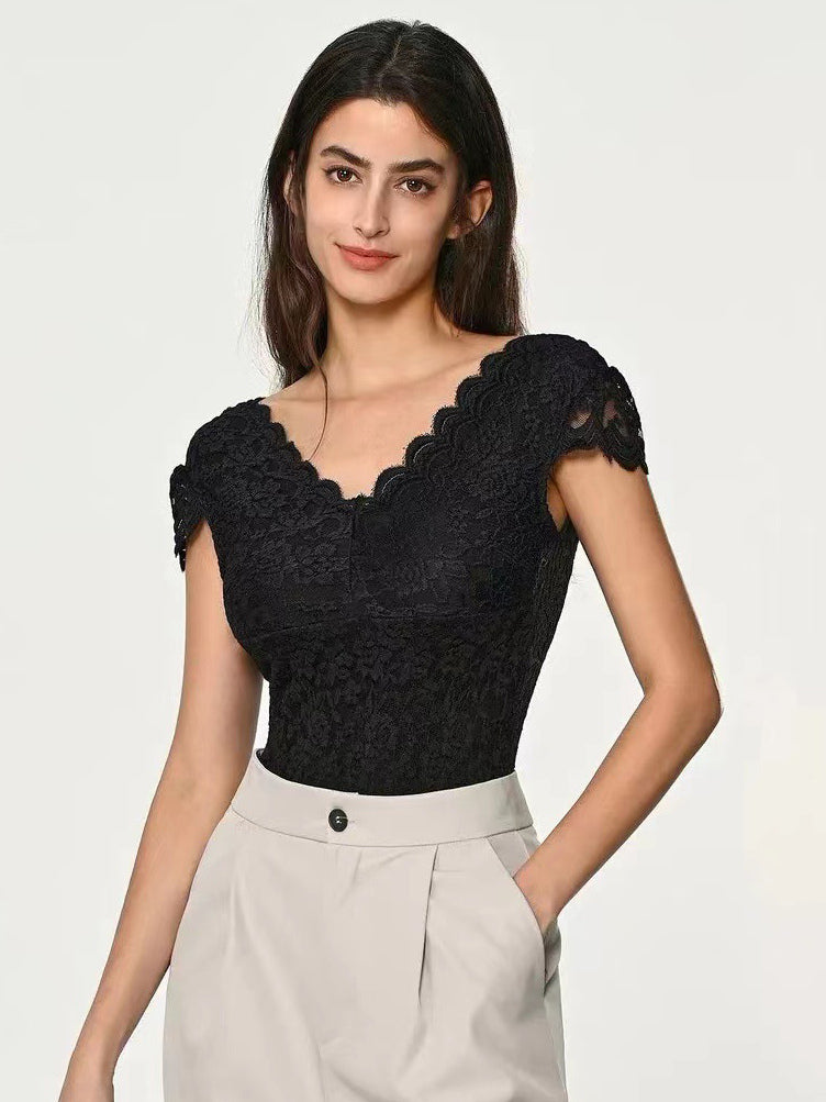 Bodysuit White Lace Tops For Women