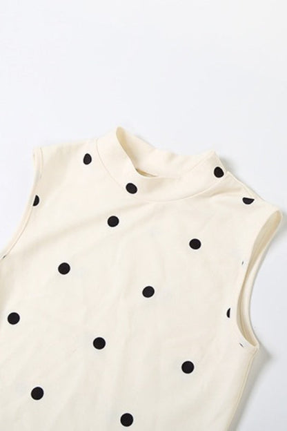 Mock Neck Polka Dot Oversized Bow Waist Lace Trim Bodycon Mini Dress