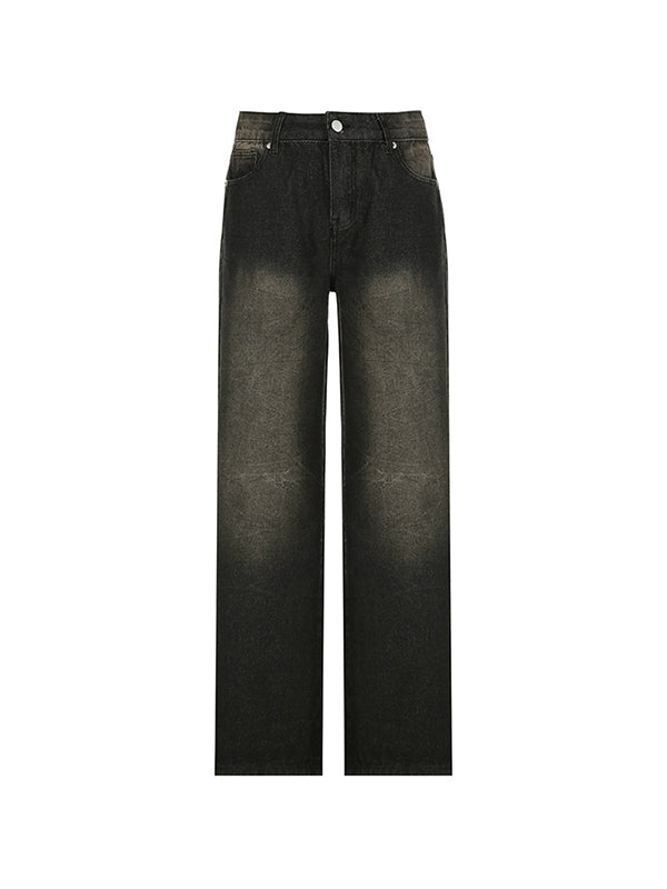 Street Textured Wash Boyfriend Jeans