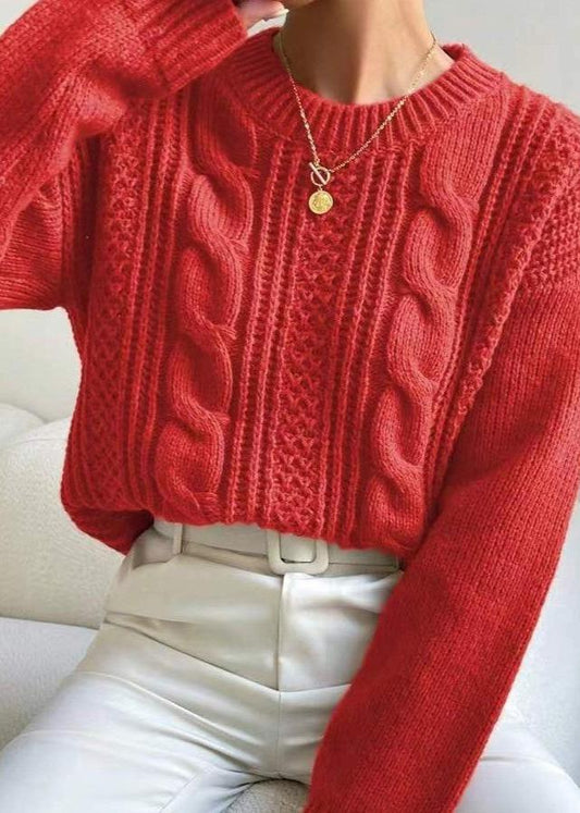 Cozy Cable Knit Crewneck Sweater