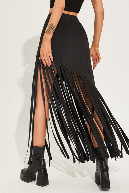 Goth Fringe Punk Mini Skirt