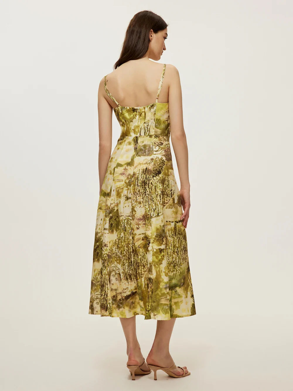 Floral Print Spaghetti Strap Bustier Dress