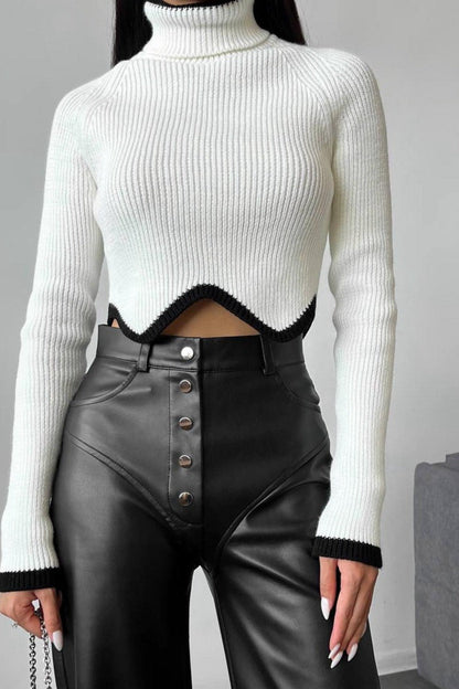 Leather Patchwork Casual Pants