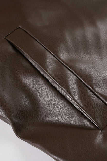 Fur Collar Leather Spliced Jacket