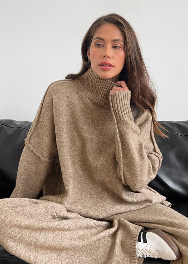 Luxe Comfort - Oversized Knit Sweater and Pants Set