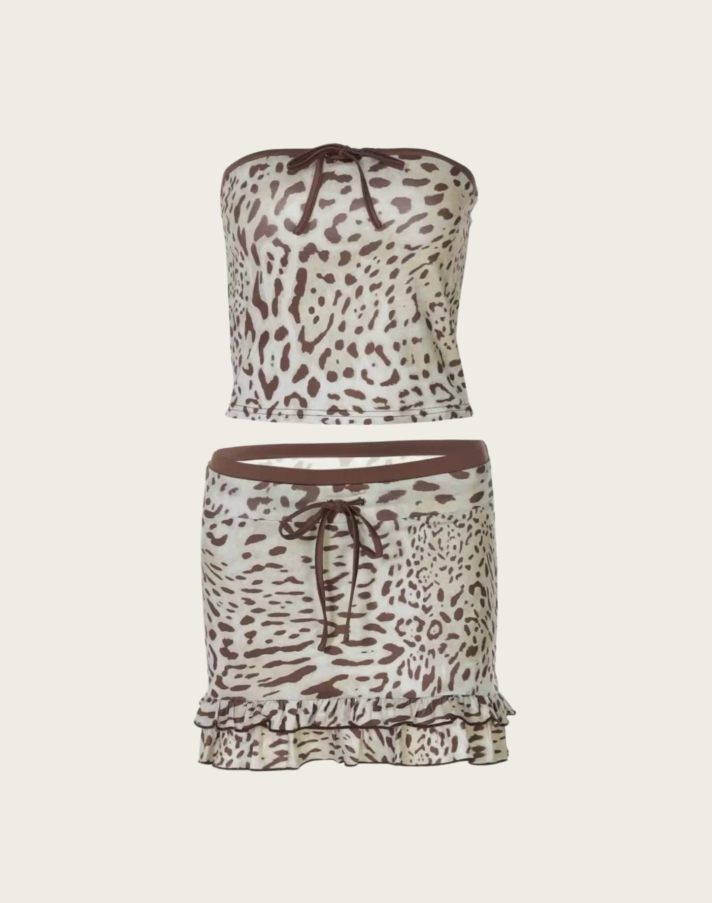 Leanne Leopard Skirt Set