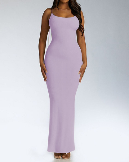 Slim Backless Strappy Long Dress