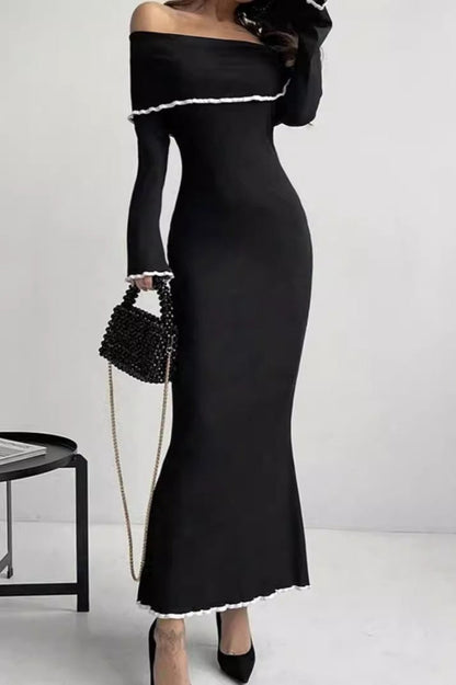 One-Shoulder Knit Work Dress
