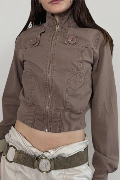 Vintage Brown Bomber Jacket
