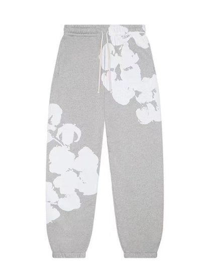 Abstract Floral Print Sweatpants