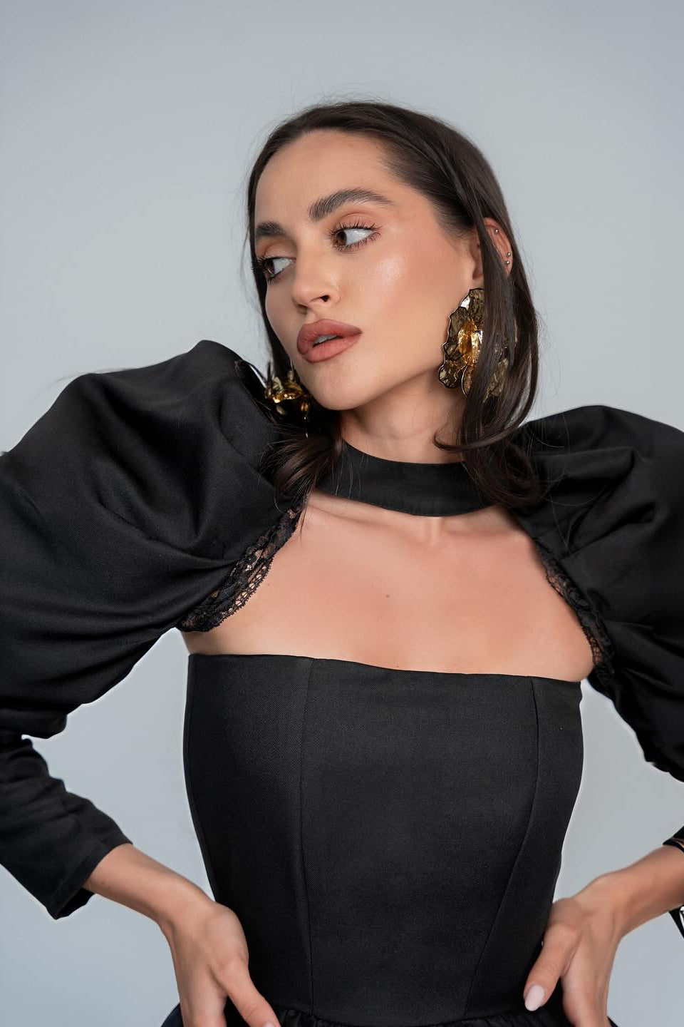 Bertha Puff Sleeve Mini Dress Set