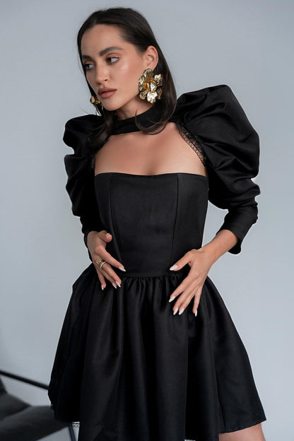 Bertha Puff Sleeve Mini Dress Set