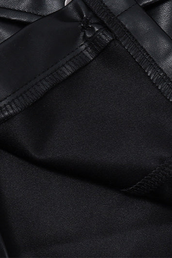 Zip-Up Faux Leather Coat