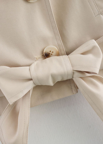 Marceline - Cropped Belted Trench Jacket with Oversized Lapels