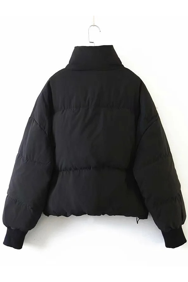 Stand Collar Zipper Pocket Thick Warm Cotton Jacket