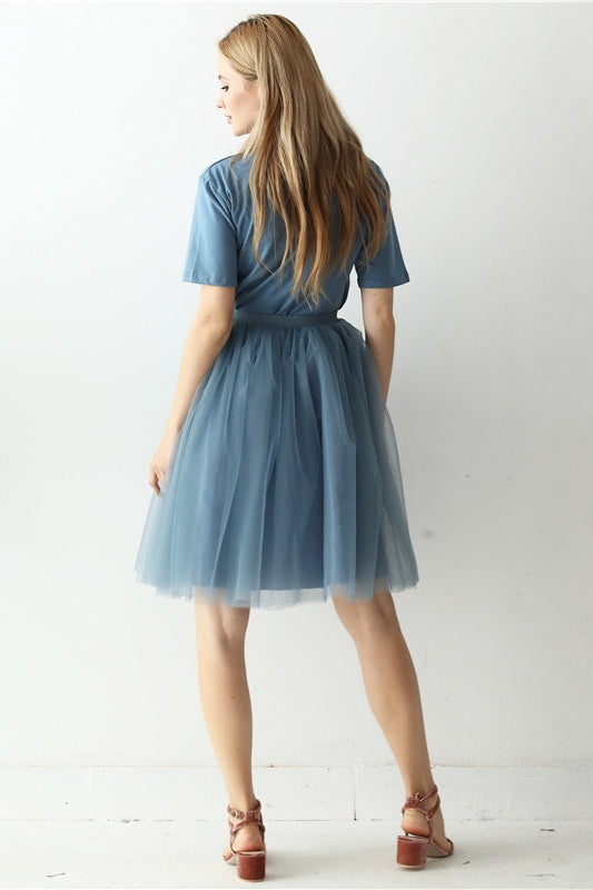 Adult High Waist Tulle Puff Mini Skirt