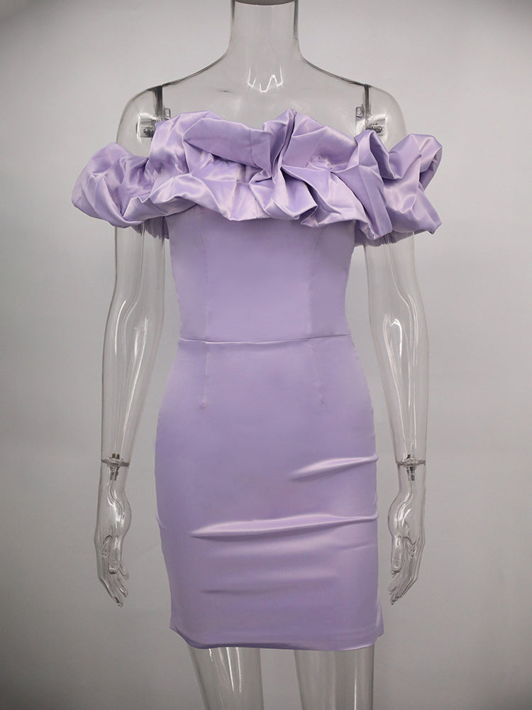 Chic Cupcake Dress Strapless Slit Birthday Party Mini Dresses