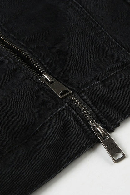 Vintage Black Denim Trucker Jacket