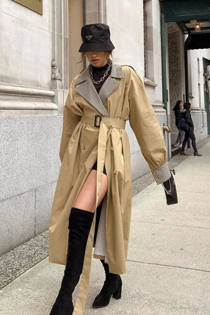 Vintage Paneled Double-Breasted Trench Coat