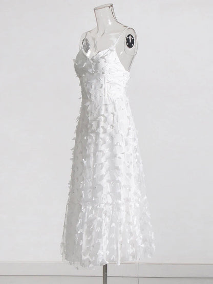 Butterfly Patch Spaghetti Strap Dress
