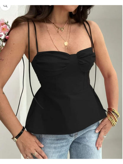 Alicia Tied Spaghetti Strap Corset Top