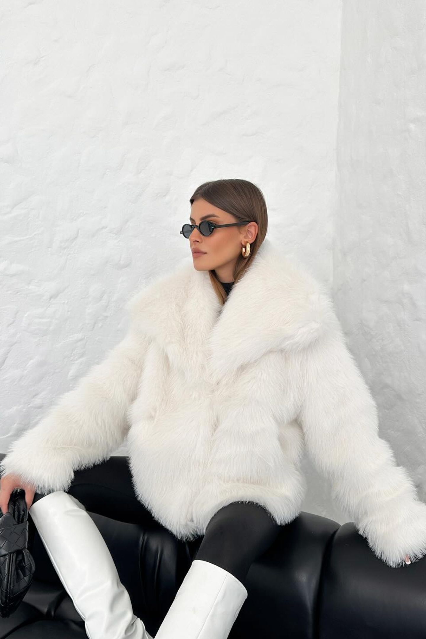 Lucy Faux Fur Shawl Collar Jacket
