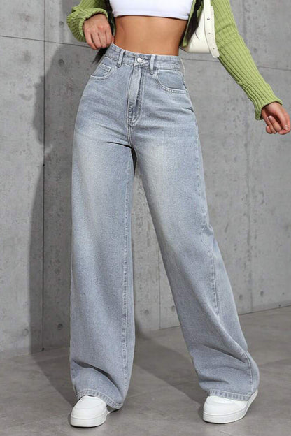High Waist Loose Straight Jean