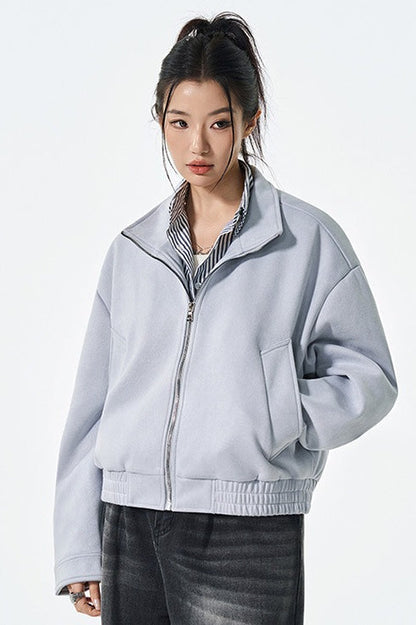 PU Leather Moto Style Longline Jacket