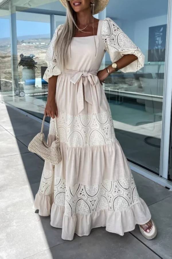 Loose Lace Hollow Long Skirt