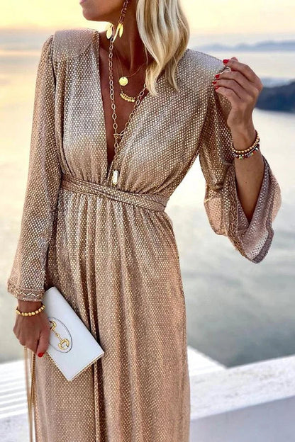 Twinkle and Shine Bell Sleeve Cocktail Party Dress