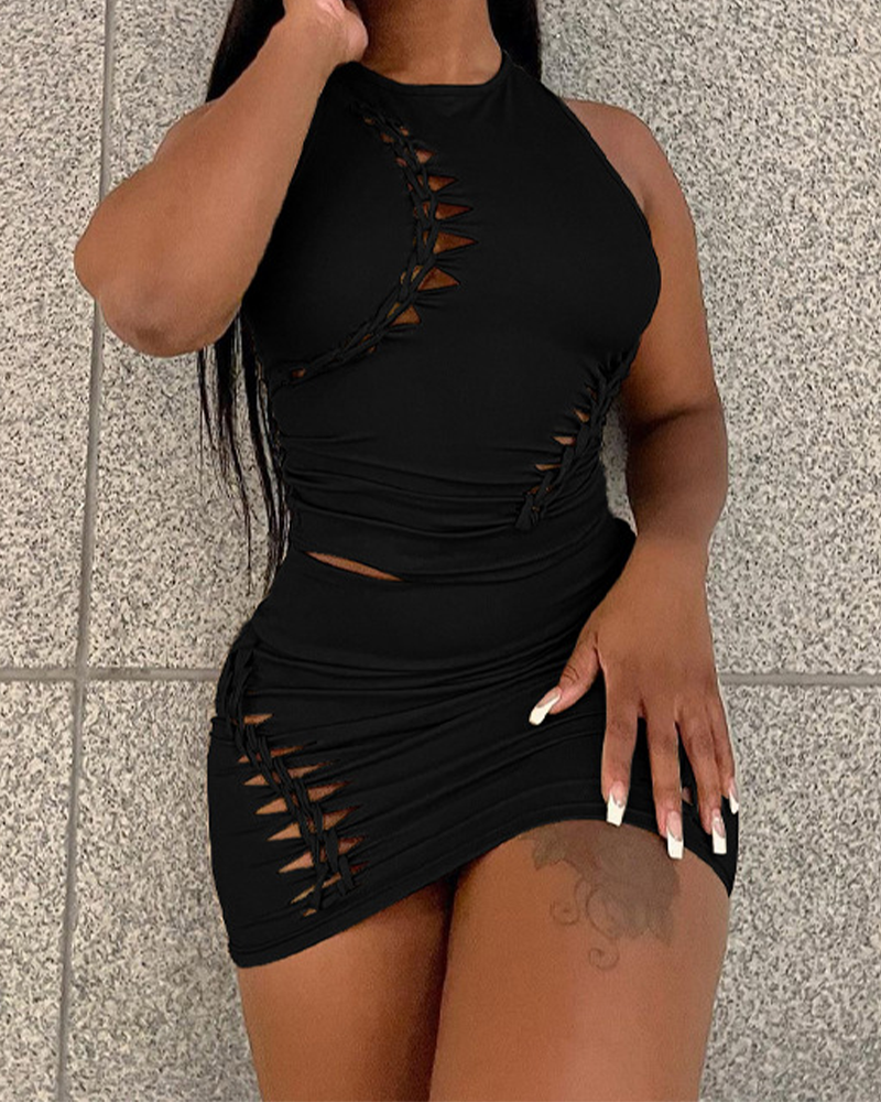 Embellished Circular Collar Slim-Fit Skirt Suit