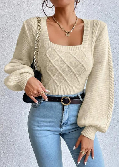 Elegant Square Neck Sweater