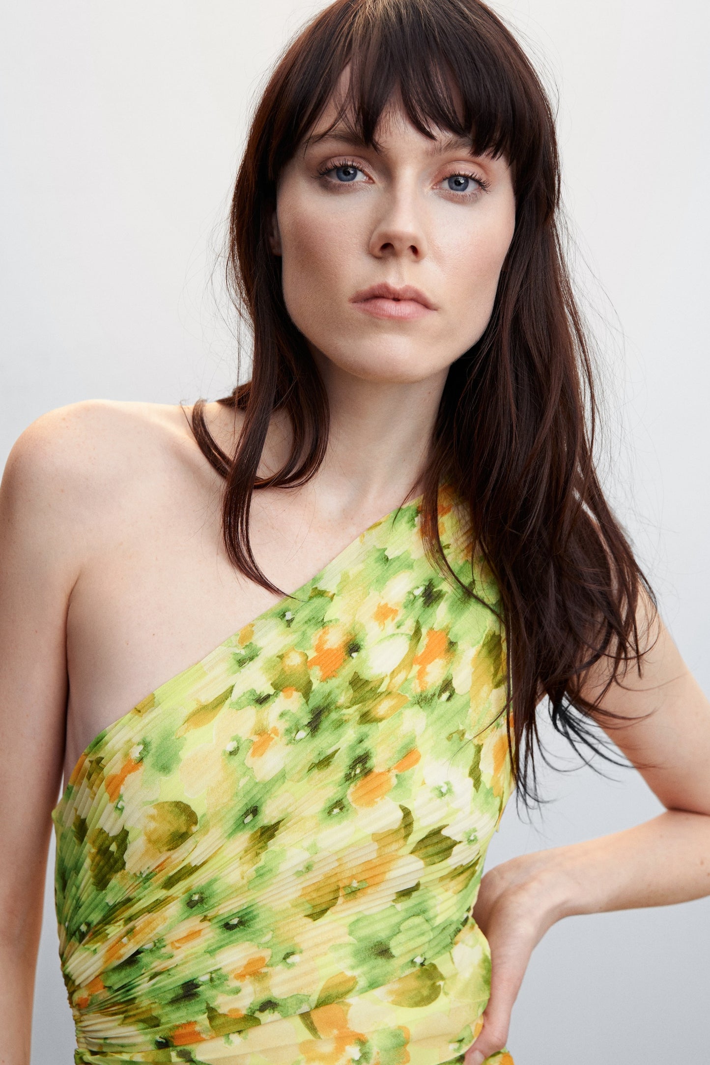 Riva Floral Printed One Shoulder Maxi Dress