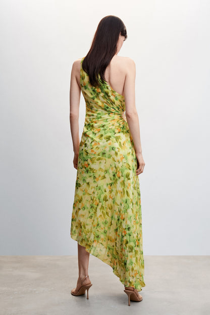 Riva Floral Printed One Shoulder Maxi Dress