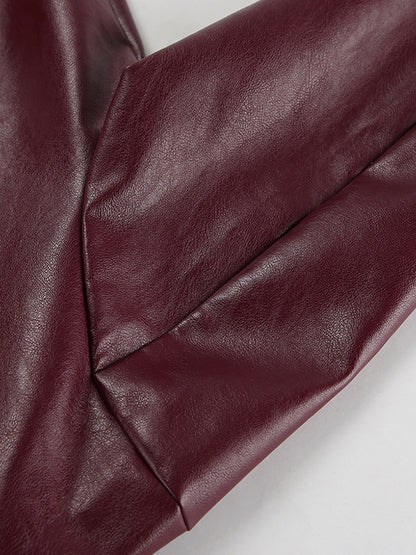 Large Lapel Leather Loose Jacket