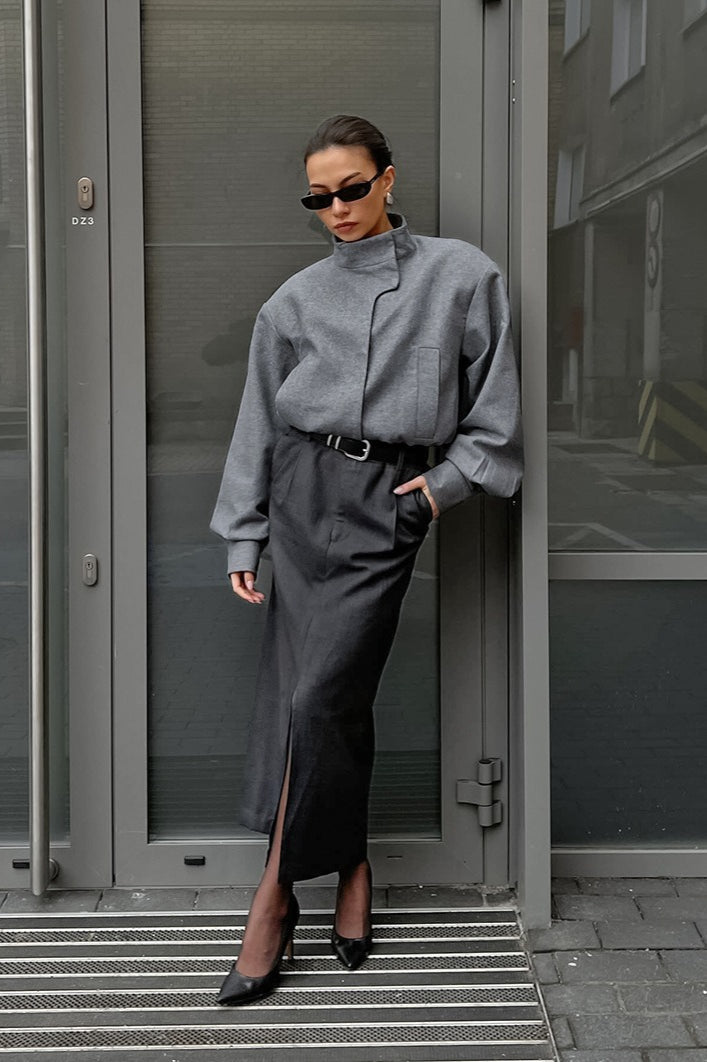 Thick Grey Woolen Jacket