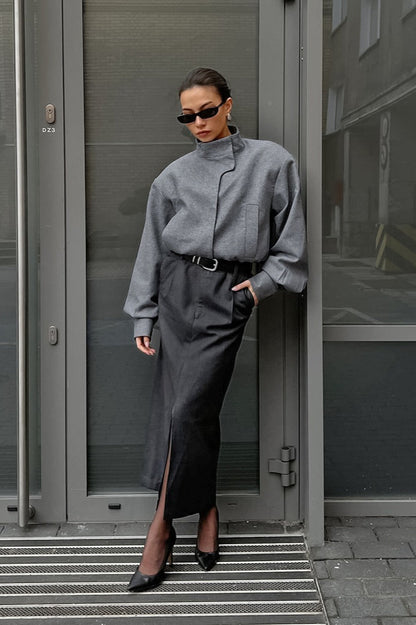 Thick Grey Woolen Jacket