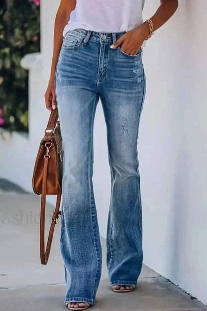 High Waist Flared Denim Jeans