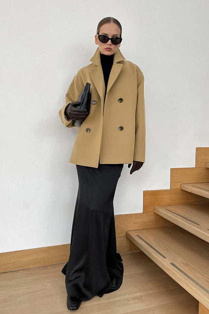 Loose Wool Lapel Coat