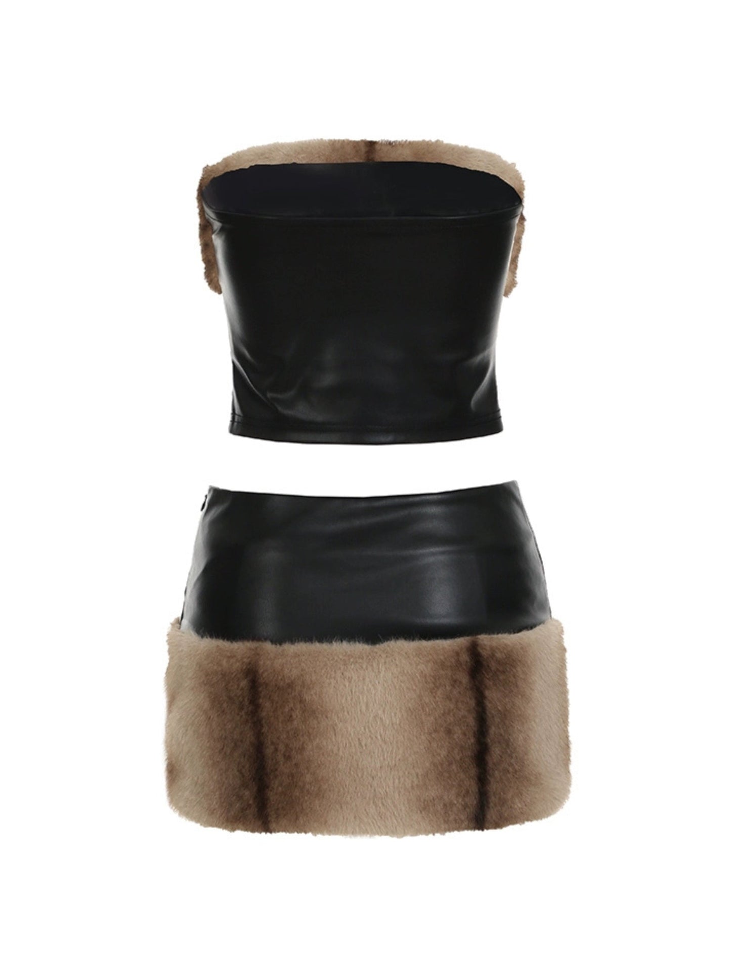 Allisson Furry Leather Tube Set