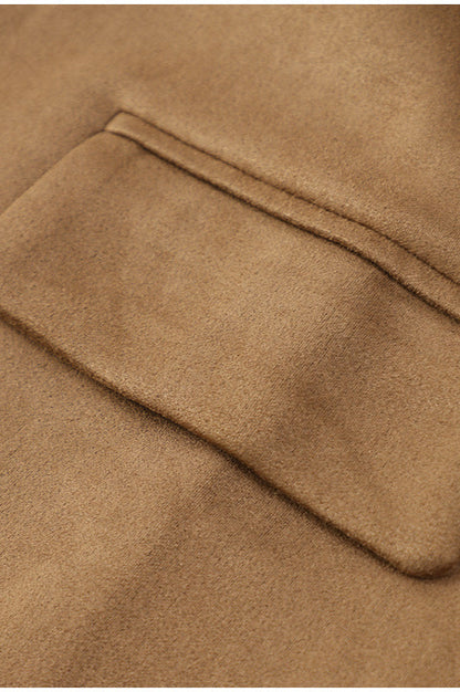 Belted Suede Longline Coat