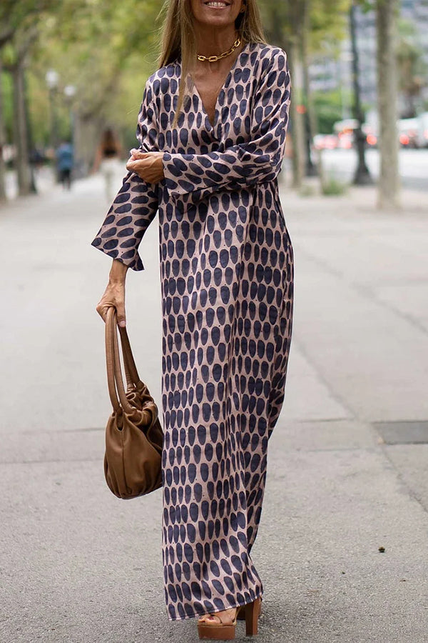 Women Casual Oval Print Dress