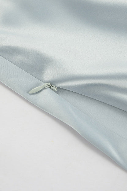 Satin High-Slit A-Line Midi Skirt