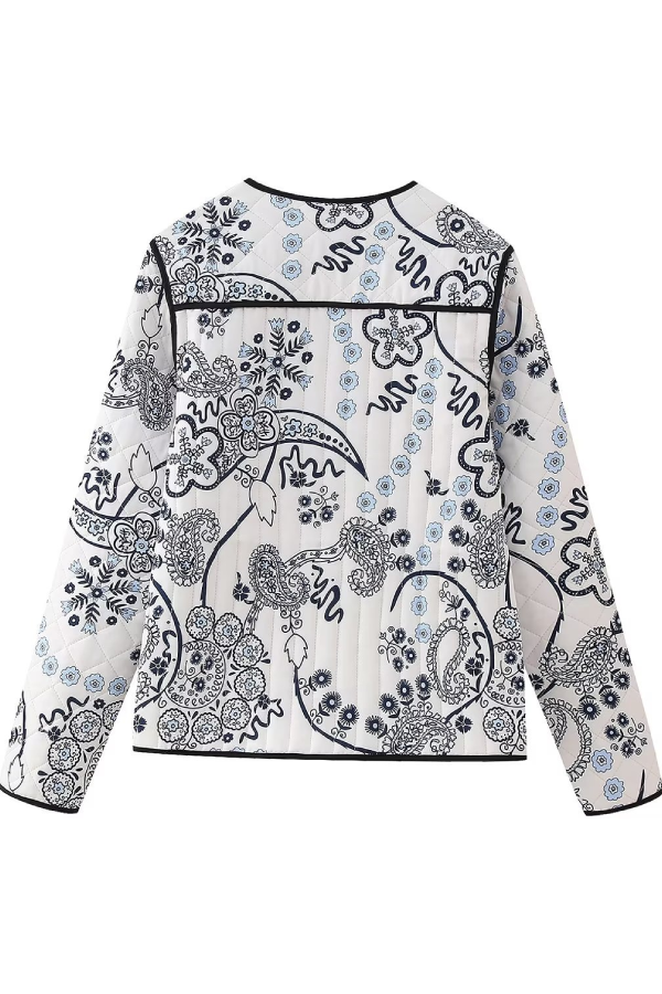 Printed Casual Quilted Cotton Jacket