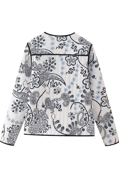 Printed Casual Quilted Cotton Jacket