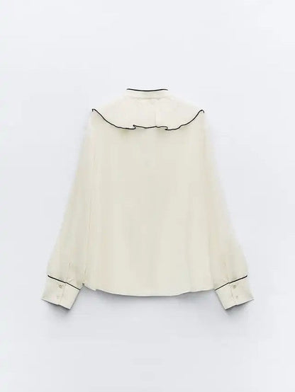Ruffle Jacquard Print Top