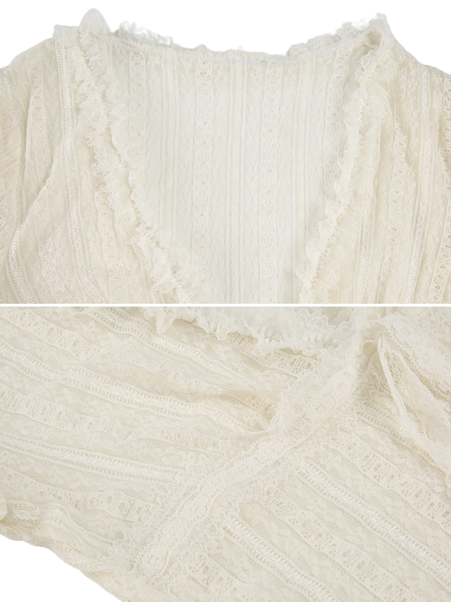 Debra Lace Ruffle Blouse Top
