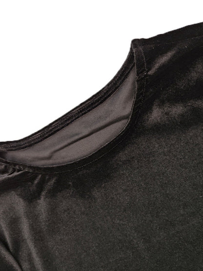Liber Autumn Women's Pleated Velvet Mini&Short Dresses