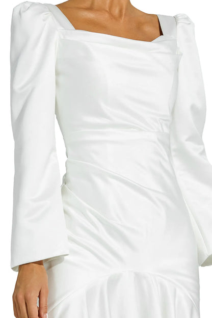 Bruno White Satin Evening Dress